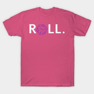 Roll. RPG Shirt white and purple T-Shirt